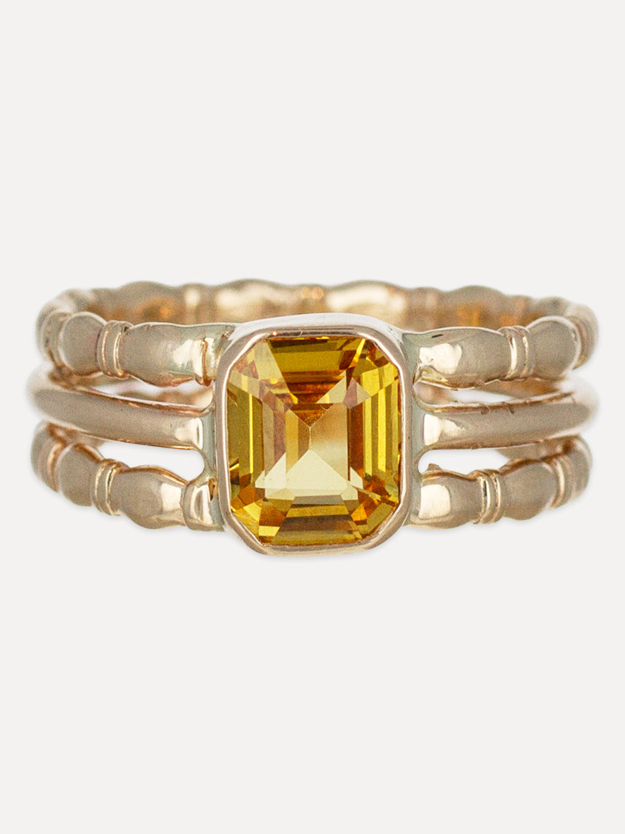 14K Axis Yellow Sapphire Triple Band