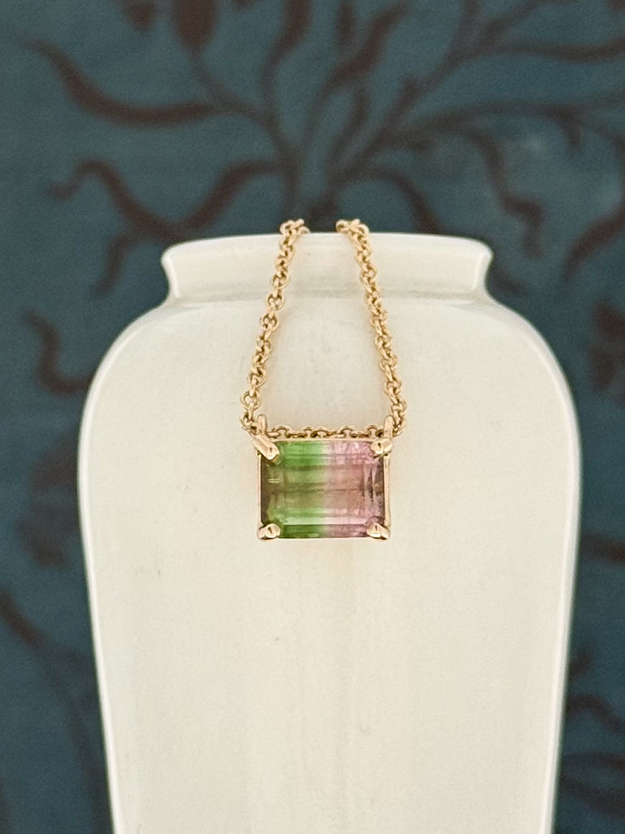 14K Prism Bloom Tourmaline Necklace