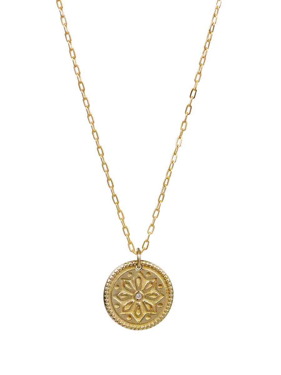 Sun Lotus Necklace - small "be resilient"