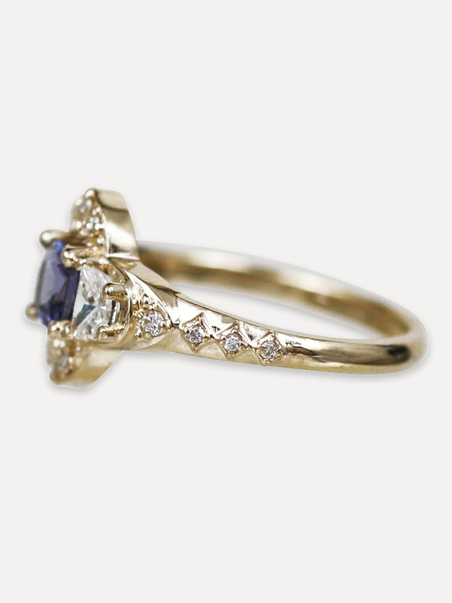 14K Baroque Sapphire & Diamond Ring