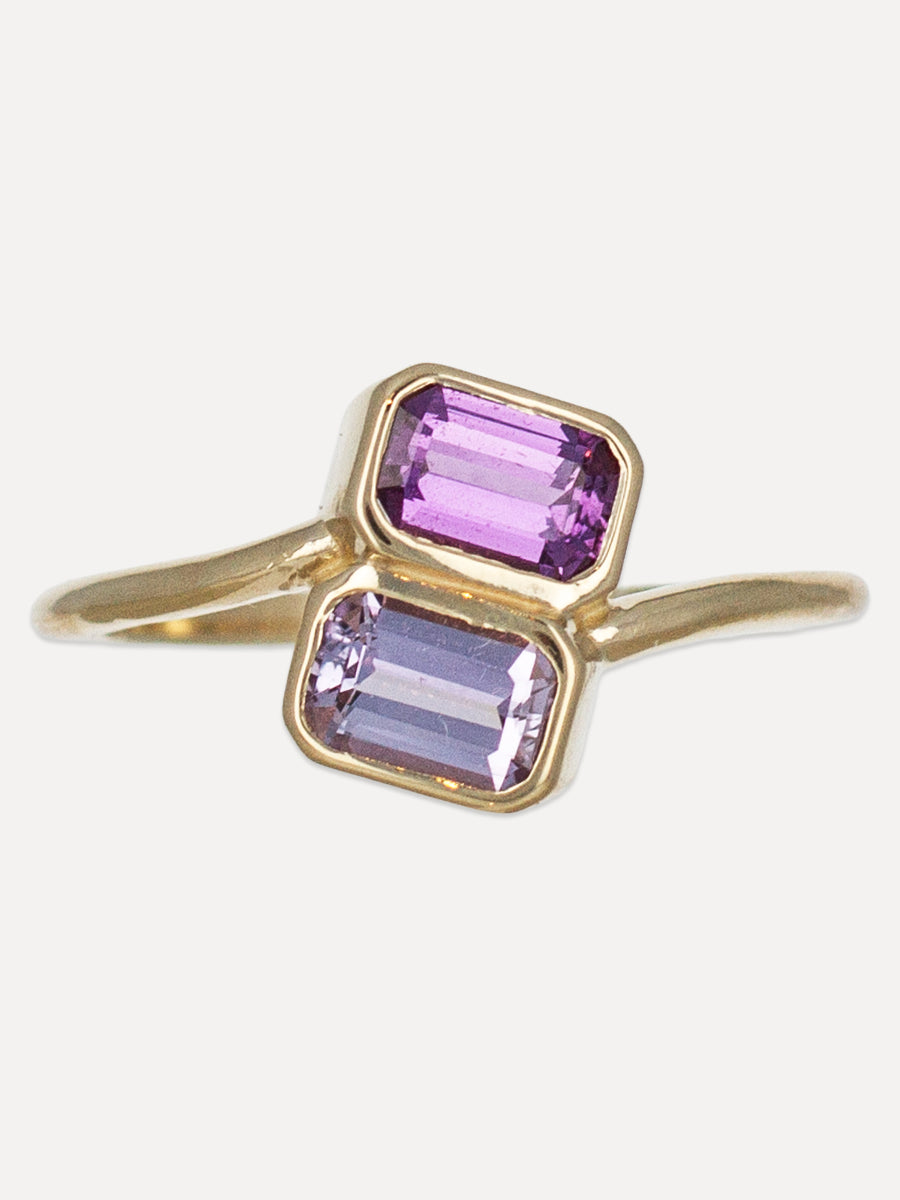 14K Sapphire Duo Ring