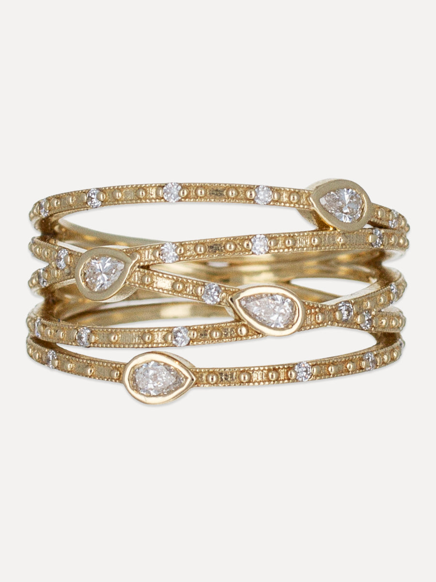 10K Woven Lattice Ring