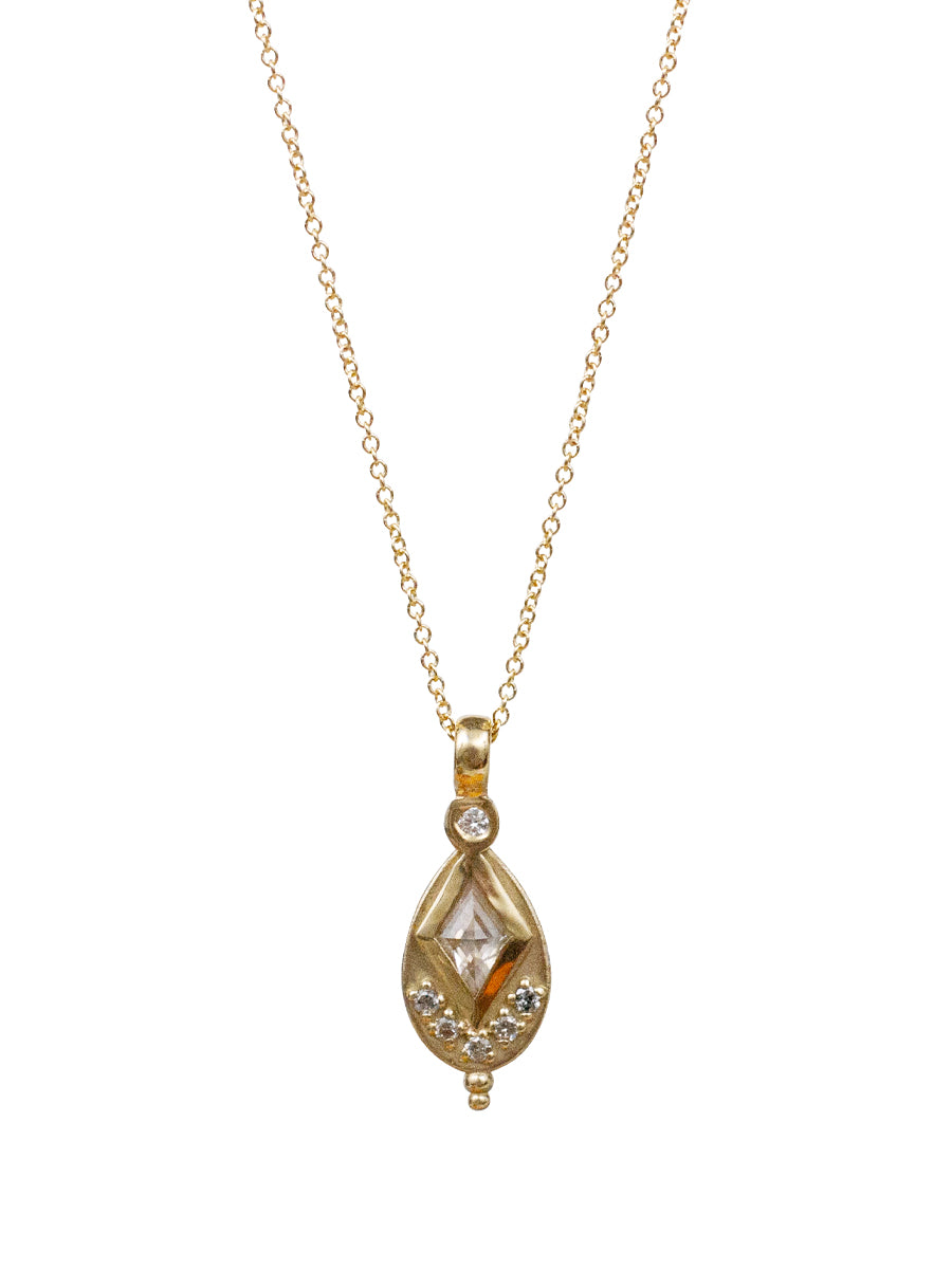 14K Diamond Iris Necklace