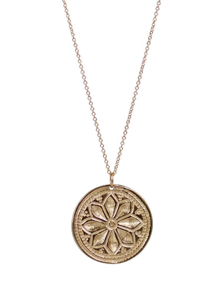 14K Diamond Lotus Necklace