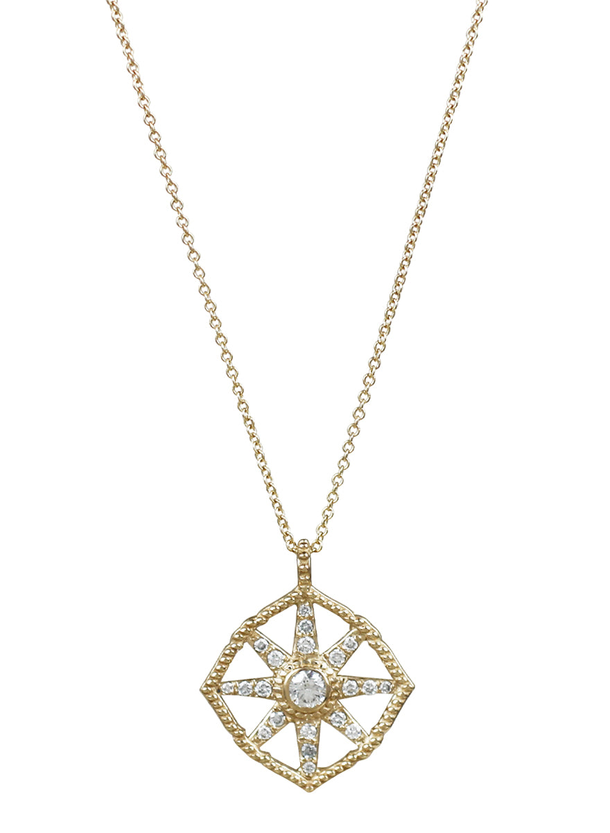 14K Diamond Snowflake Necklace