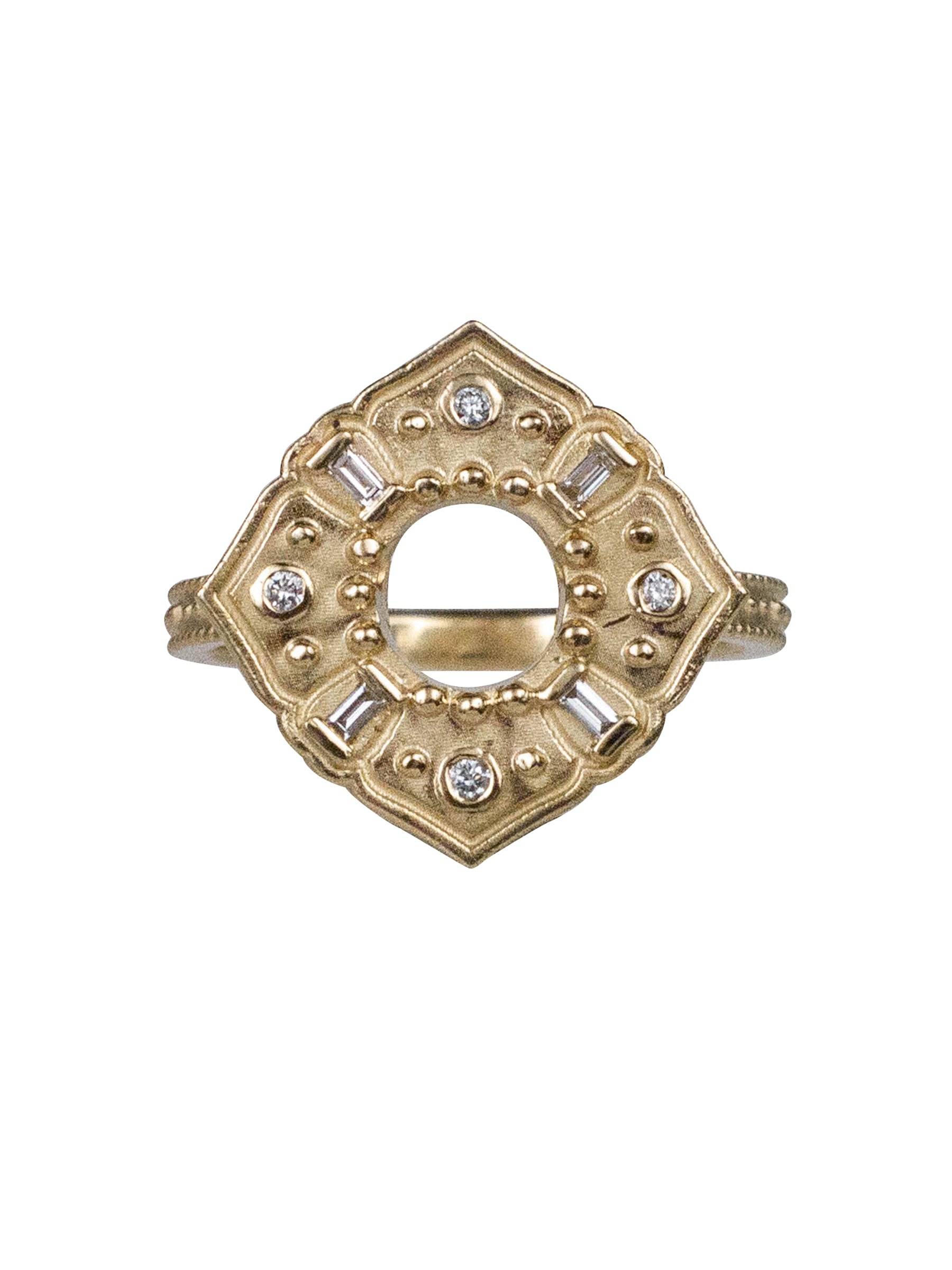 14K Baguette Diamond Anahata Ring